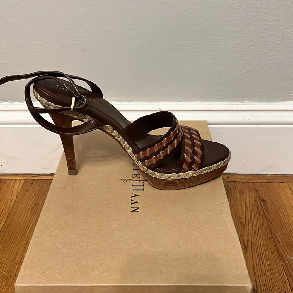 Cole Haan brown and rope sandals - Picture 2 of 5
